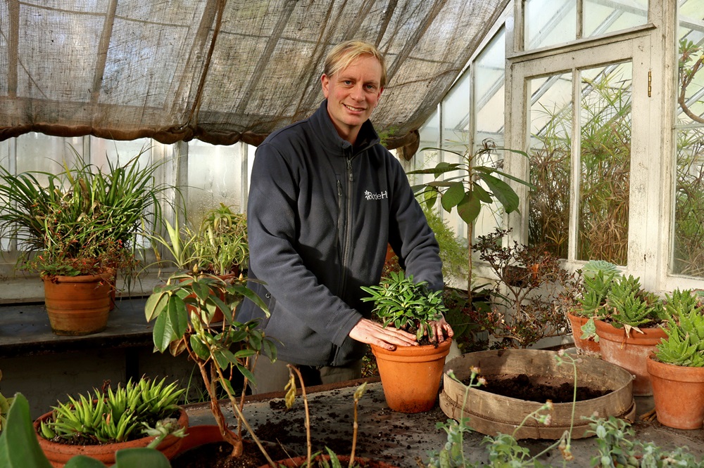 Mr and Mrs Stephenson Clarke, in front of the Elizabethan House. Image: Jim Holden
